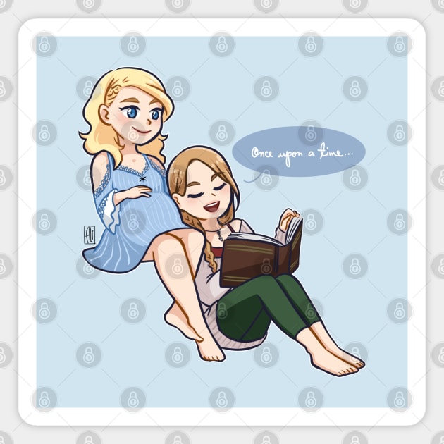 Bedtime Story: Alice & Robin Magnet by artsy_alice